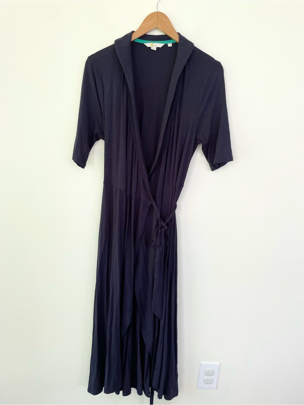 Boden Lavinia Jersey Wrap Dress in Navy Blue Midi Vneck size 10R - Picture 4 of 10